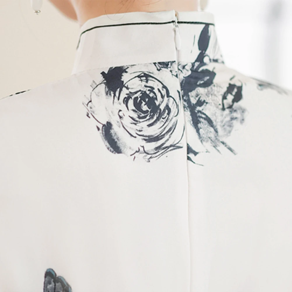 Nowa, modna sukienka na wesele, qipao, sukienka midi, dopasowany krój, piękna, miękka, oddychająca, elastyczna, styl casual, na lato.