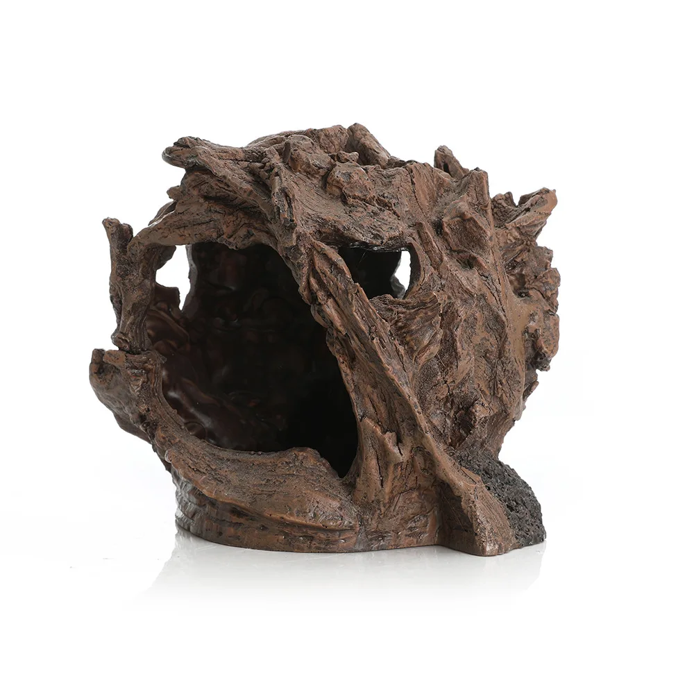 Künstliche Wurzelhöhle aus Kunstharz für Aquarien, Baumstumpf, Landschaftsdekoration, Aquarien-Versteck, Spielsitz, Laichstätte – Detail 7