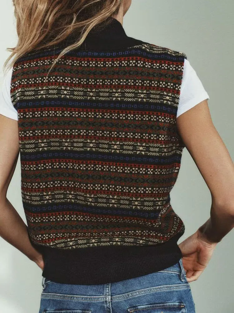 Faionable Sweet Versatile V-Ne Gilet lavorato a maglia 2025 Inverno Nuovo arrivo Abbigliamento donna Casual Sle ort Lunghezza Bottone Clo...