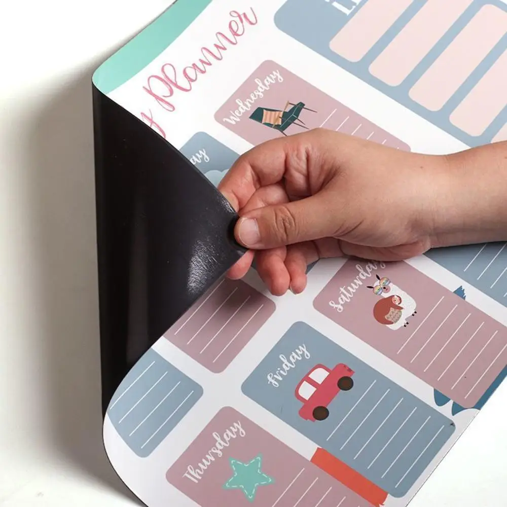 Fridge Magnet Sticker Calendar Board Weekly Planner Reusable Magnetic Dry Erase Board Schedule Fridge Message Menu Drawing Board