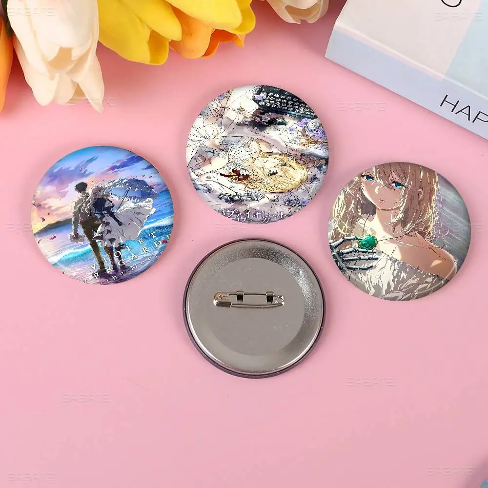 Anime Violet Evergarden Creative Tinplate Soft Button Pins Animal Icon Brooch Lapel Backpack Badge Accessories Pin