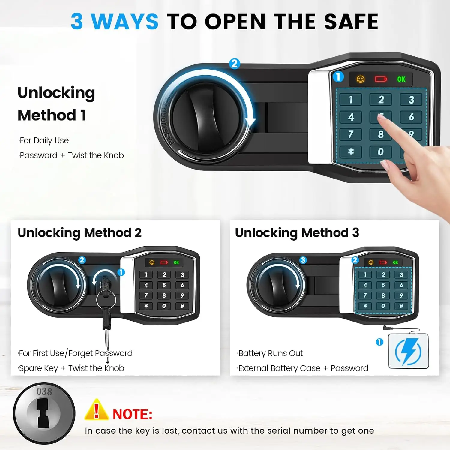 5.5 Cubic Large Home Safe Fireproof Waterproof, Digital Safe Box with Combination Lock, Alarm Systerm and Removable Shelf, Anti-