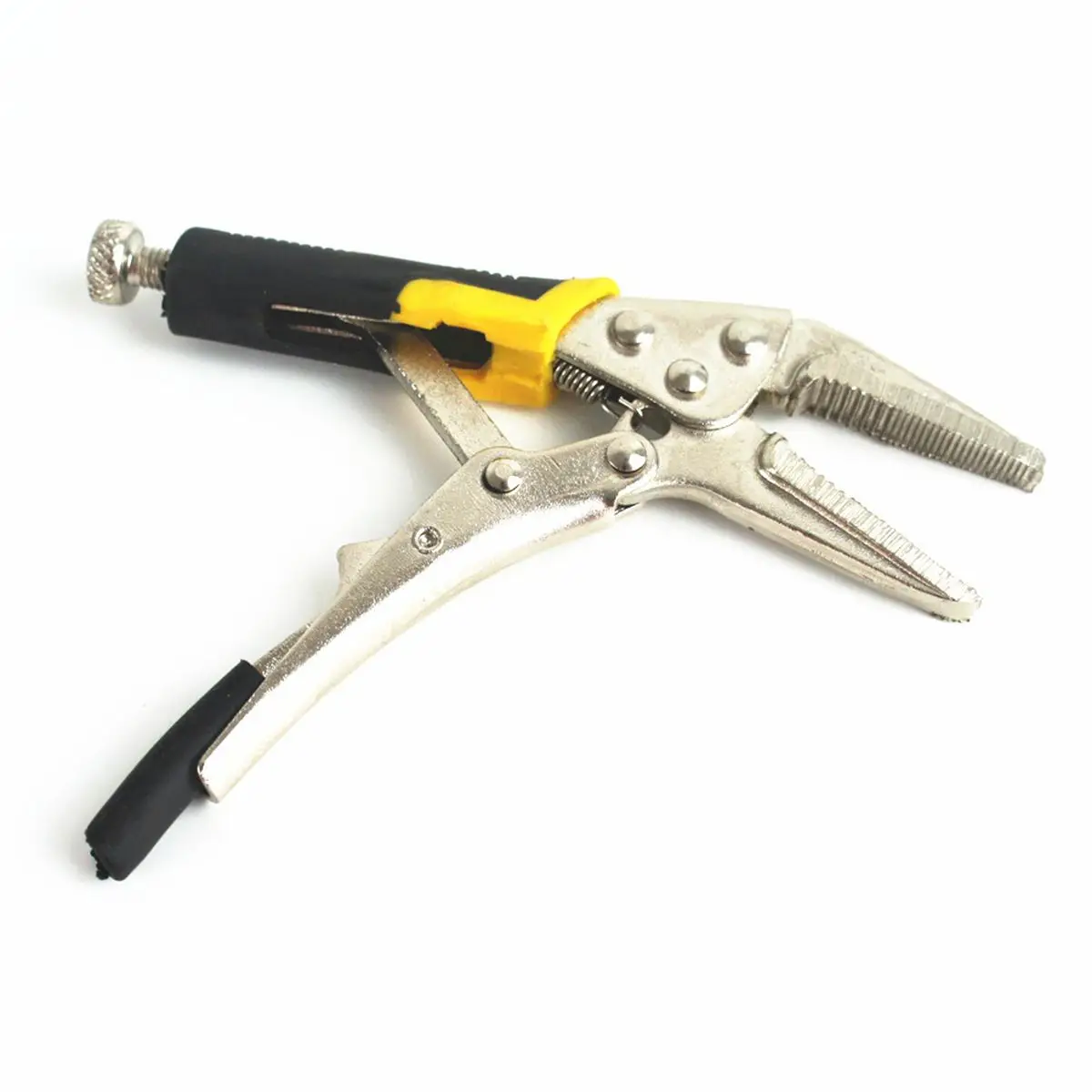 3pcs/set Plier 4\'\' Wood Face Clamp Vice Grip Kit Complete Locking C Type Clip Clamp Straight Needle Pliers Locking Self Grip