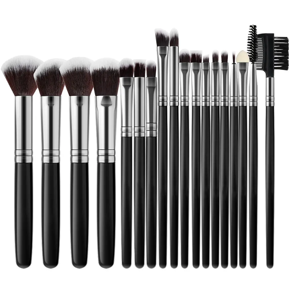 18pcs Makeup Brushes Set Premium Synthetic Kabuki Foundation Concealers Powder Blush Blending Face Eye Shadows Travel  Brush Set