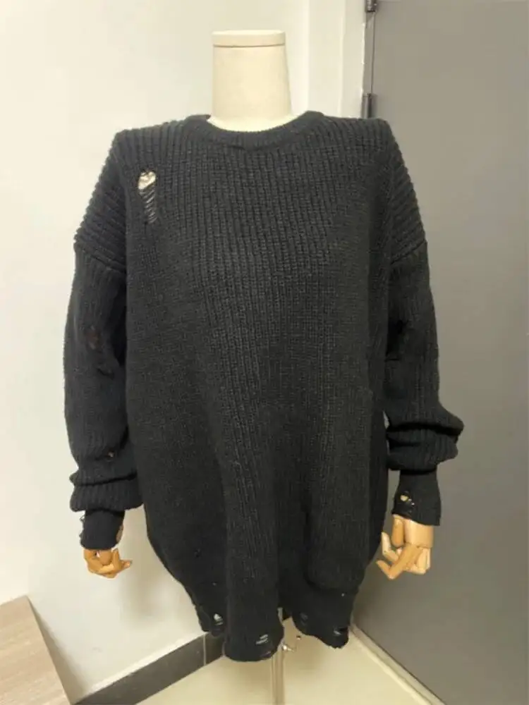 ZMEENNA Solid Color Long Sleeve Hollow Out Round Collar Knitting Sweater For Women 2025 Autumn Fashion Female New Tops ZM4056