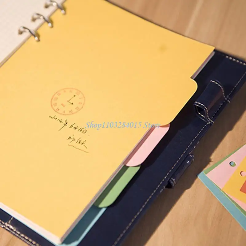 R6FF 5Pcs Refills 6 Hole Blank Colorful Paper for A5 Loose Binder Notebook