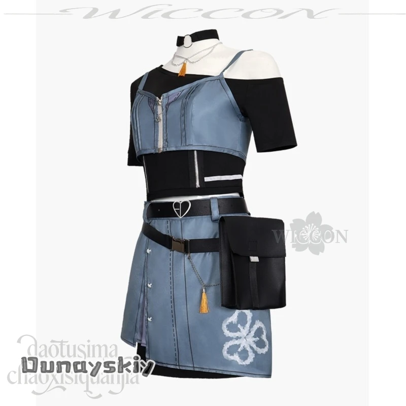 Hanasato Minori Cosplay Anime Game Project Sekai Rise And Strive New Event Anti You Costume Denim Strap Dress Wigs Idol Uniform view 5