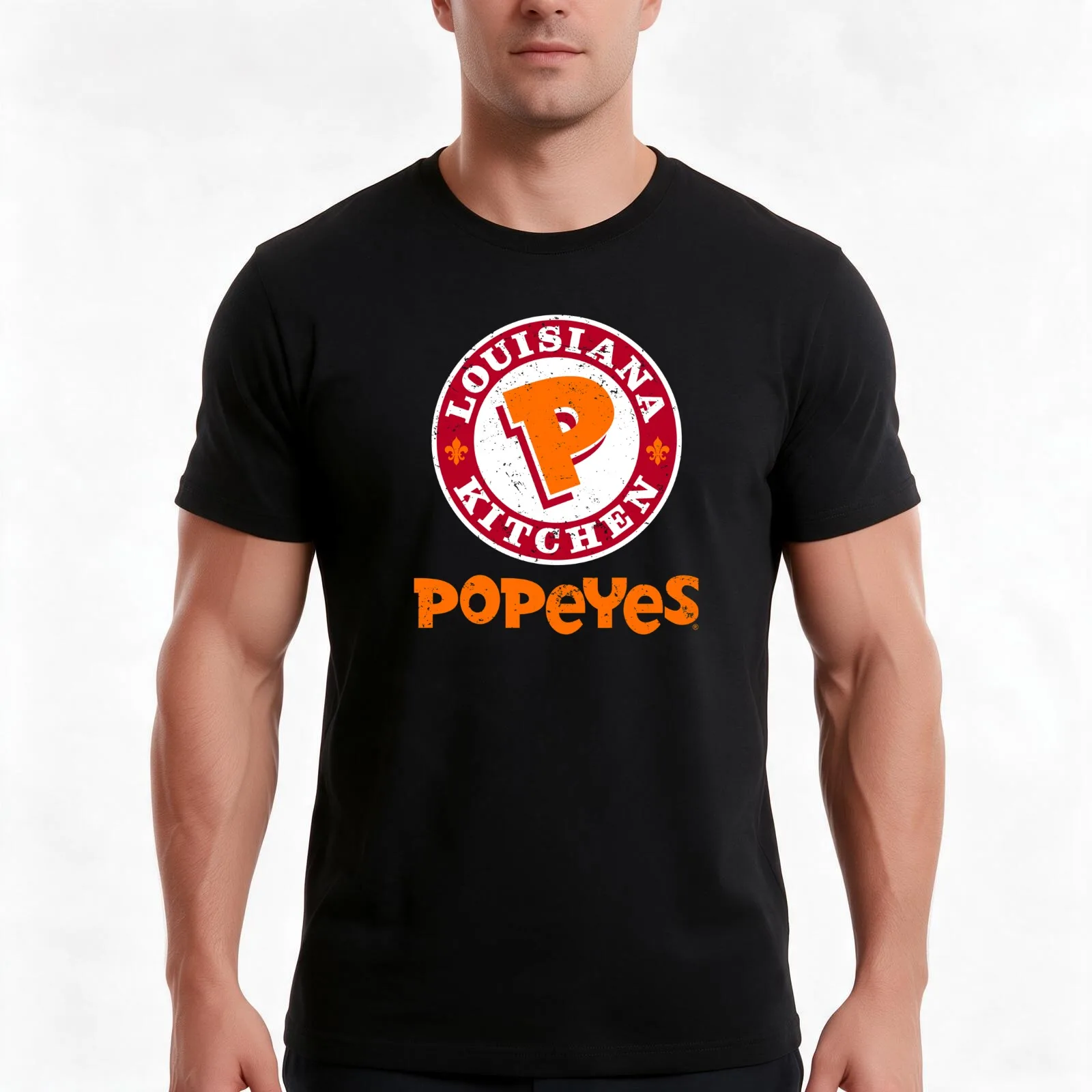 louisiana kitchen popeyes T-Shirt, Summer Casual Cotton Tee, Oversized Streetwear Tops, Vintage Graphic Print, Unisex Men Women