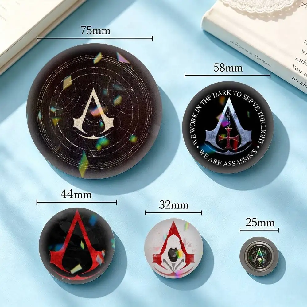 Assassins C-Creed logo  25mm 32mm 44mm 58mm 75mm Brooches Badges Pins for Accessories Gift