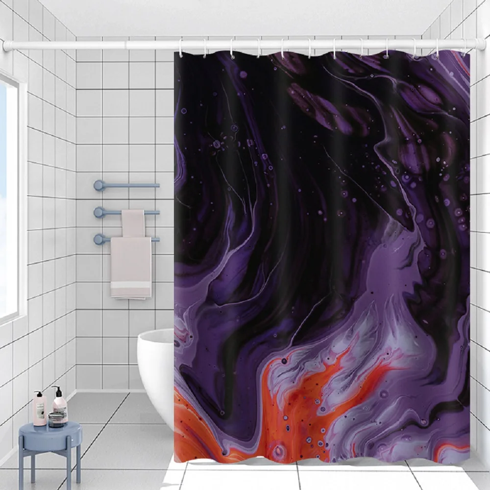 

Colorful Abstract Art Shower Curtain Watercolor Ink Painting Bath Curtains Waterproof Polyester Cloth Bathroom with Hooks Decor