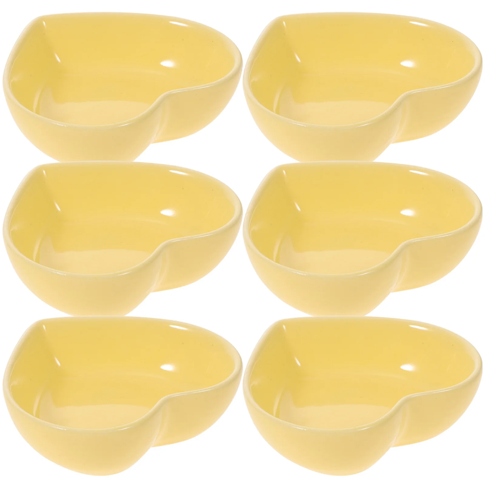 

6 Pcs Food Seasoning Dishes Plate with Dipping Section Sauce Plates for Small Serving
