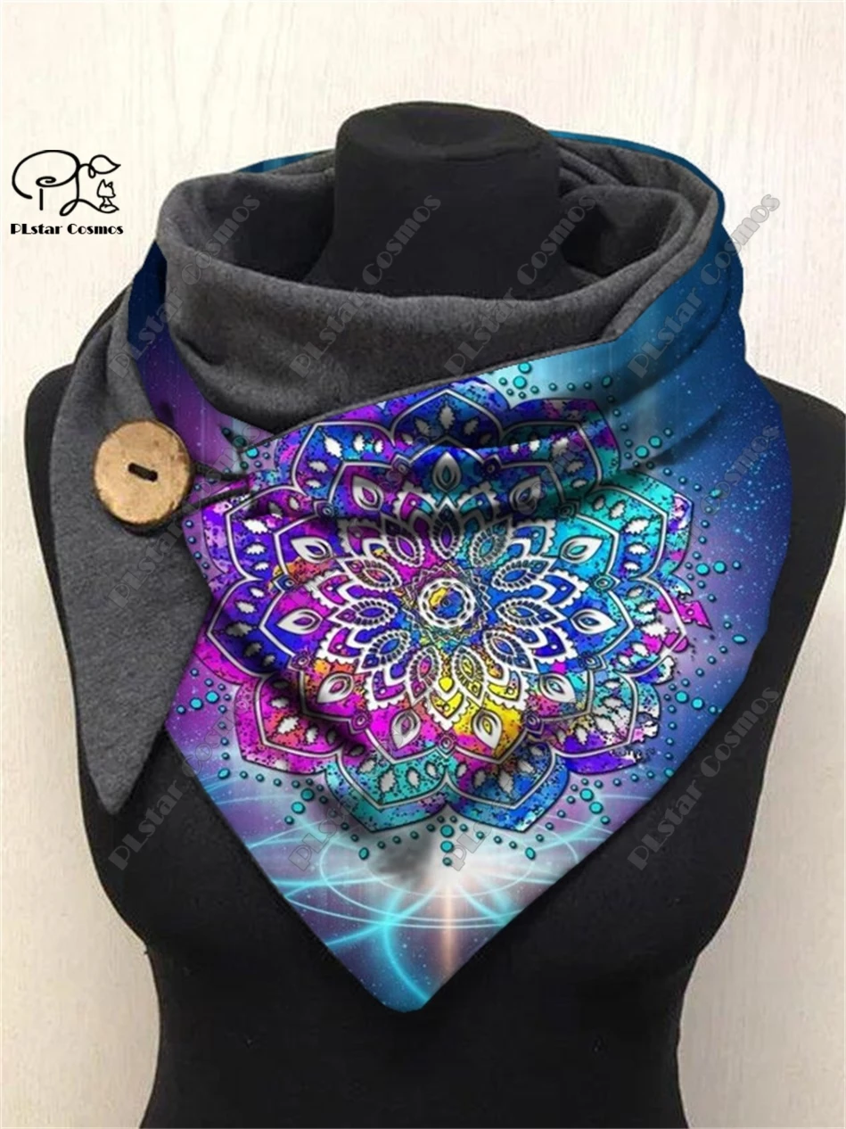 3D printing color starry sky cloud pattern warm shawl scarf spring and winter small triangle scarf female casual   2