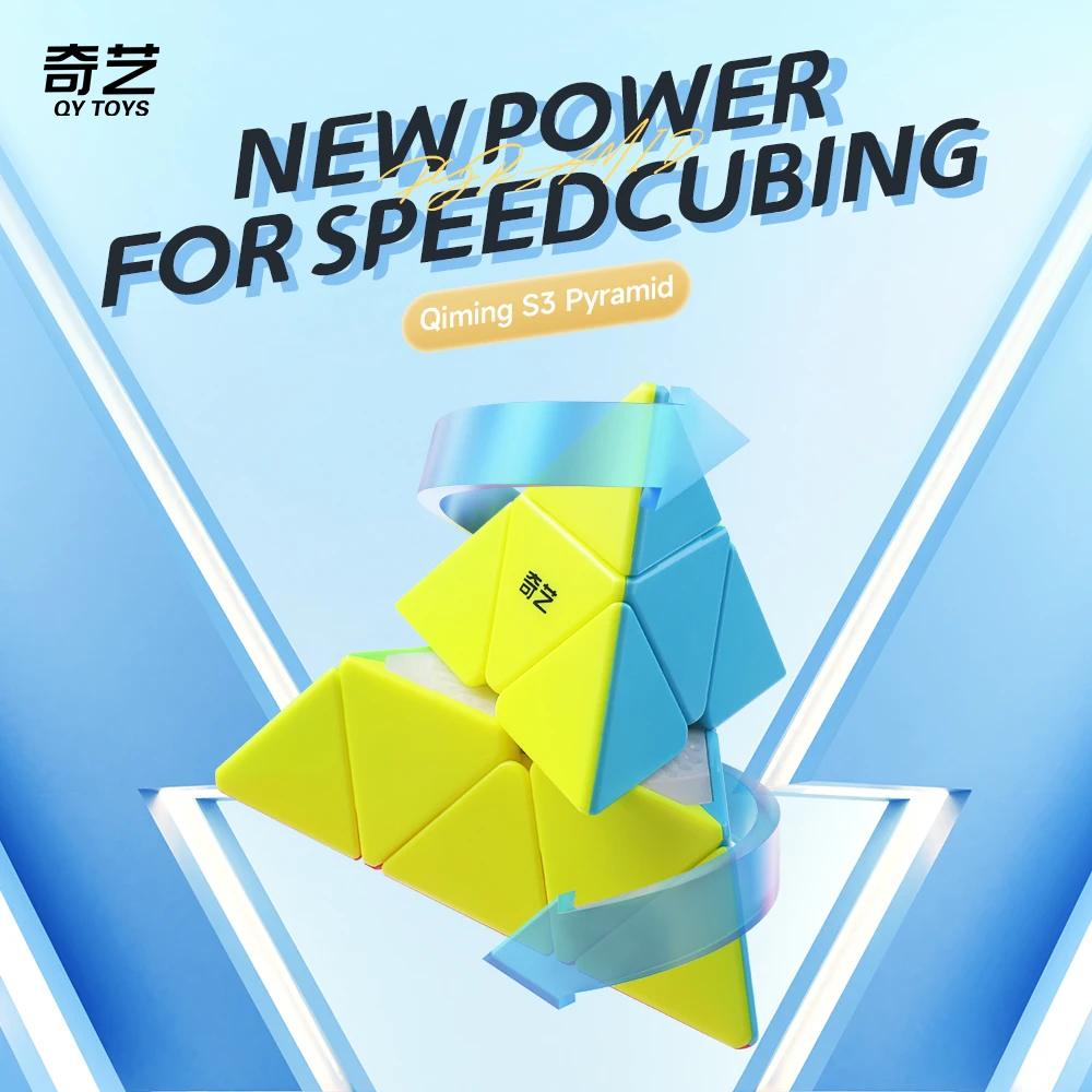 

QiYi QiMing S3 Пирамида без наклеек Пирамида Волшебный куб Профессиональные игрушки-головоломки Детский подарок Cubo Magico