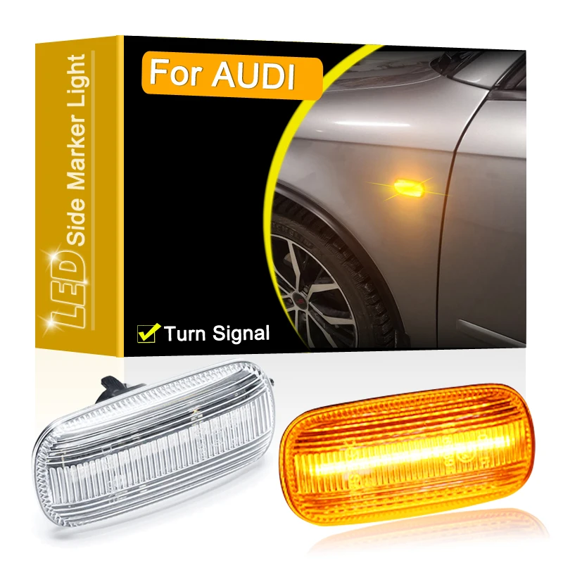 12V Clear Lens LED Side Marker Lamp Assembly For Audi A3(8P1) Hatchback Sportback A4 B6/B7 A6 C6 Blinker Turn Signal Light