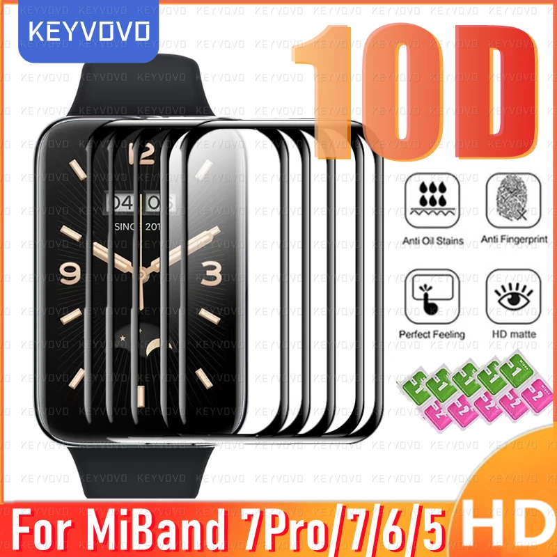 

10D стеклянный чехол для Xiaomi Mi Band 7Pro, защита экрана, защитная пленка для Xiaomi Smart Band MI6 6 5 7 Pro, ремешок для браслета, Новинка