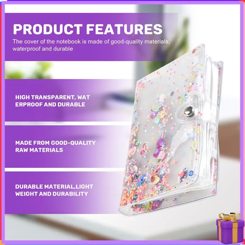 Advanced-A6 Binder Pocket With Notebook Cover,PVC Binder Cover,Waterproof 6-Ring Binder,Notebook,Expense Budget Sheet