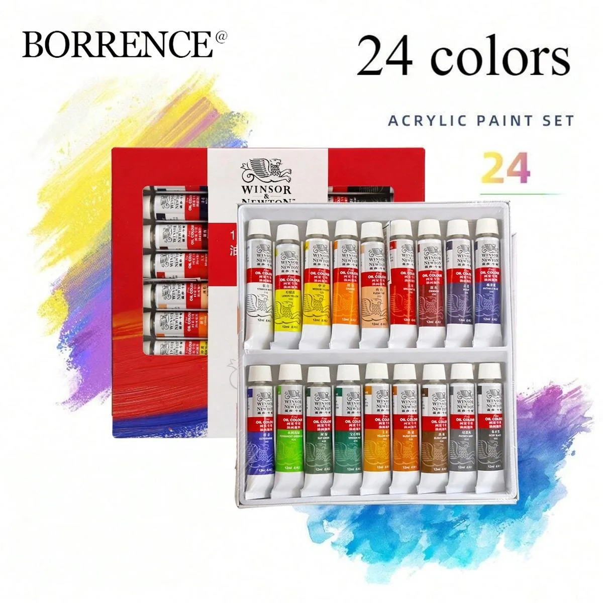 Winsor&Newton 12/18/24 Color Oil-Based Oil Paint,Professionals Artist Tools for Canvas,Wood,Crafts,Paper Art Supplies Stationery