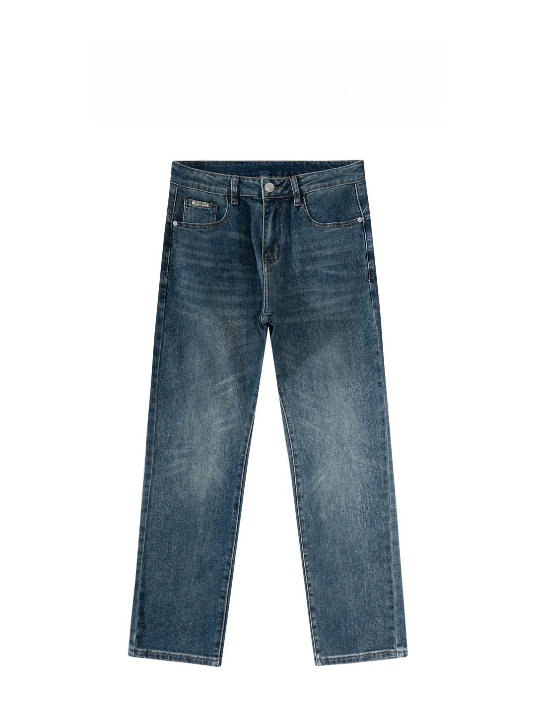 

Classic Men's Casual Waed Denim Jeans Straight Leg Faionable New Sle Long Pants Youth Urban Wear Stand Fit Summer