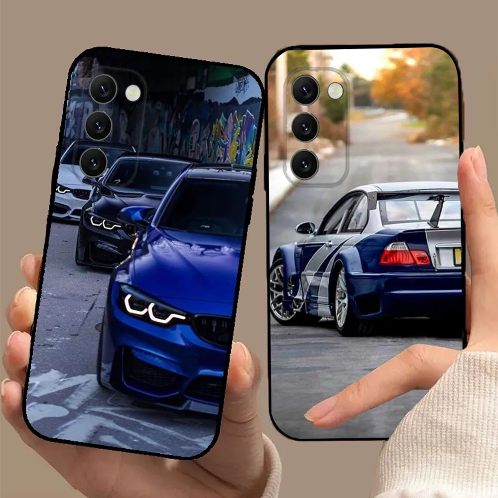 Blue Red Car for B-BMW Phone Case For Samsung S23,23,22,30,21,10,9,Note20 Ultra,Lite,Ultra,5G,Plus,FE,Black Soft Case