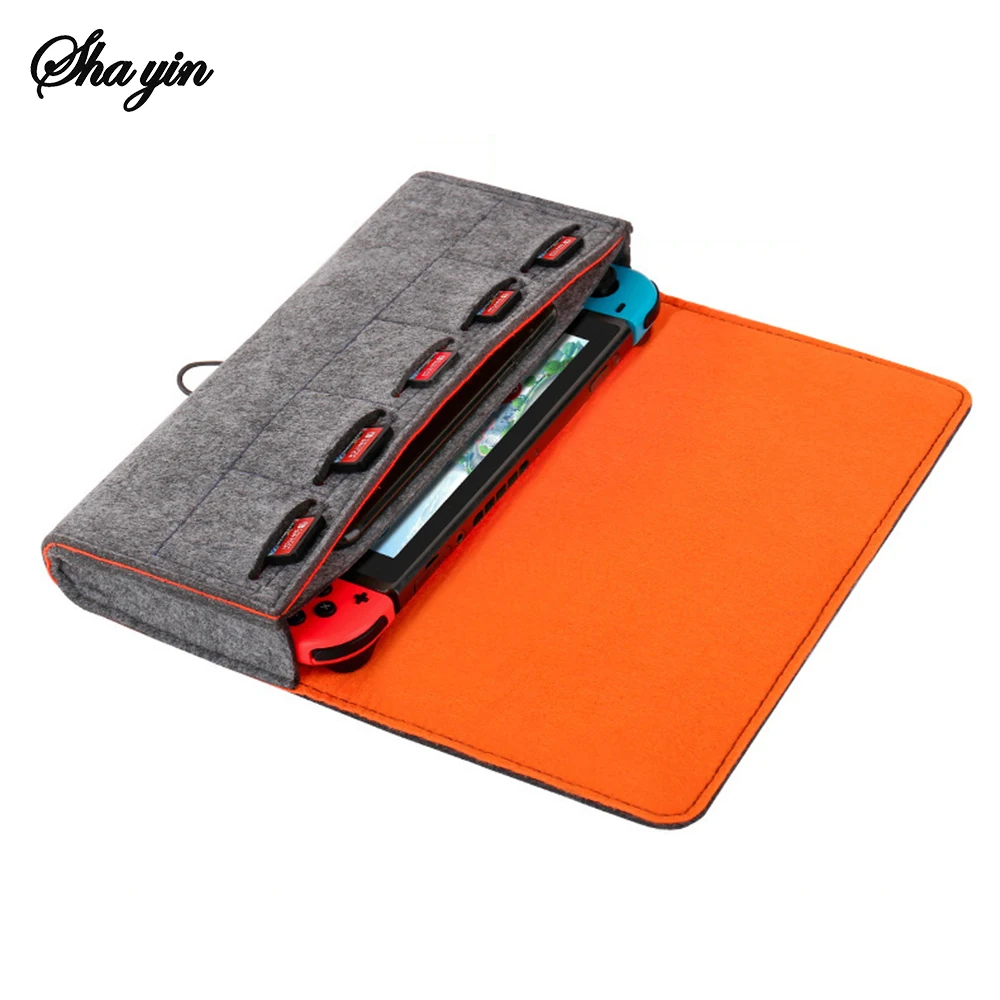 for Switch Felt Storage Bag Game Console Protective Cover Multifunction Game Card Charging Cable Case For Nintendo Switch
