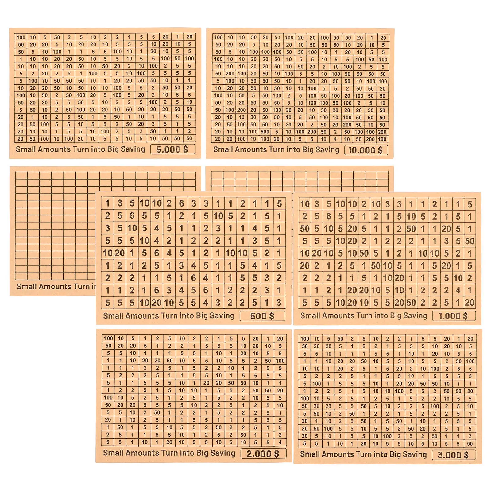 

8 Sheets Dollar Savings Challenge Stickers Money Saving Tracker for Cash Envelopes Boxes Budgeting Stickers for Counting Money