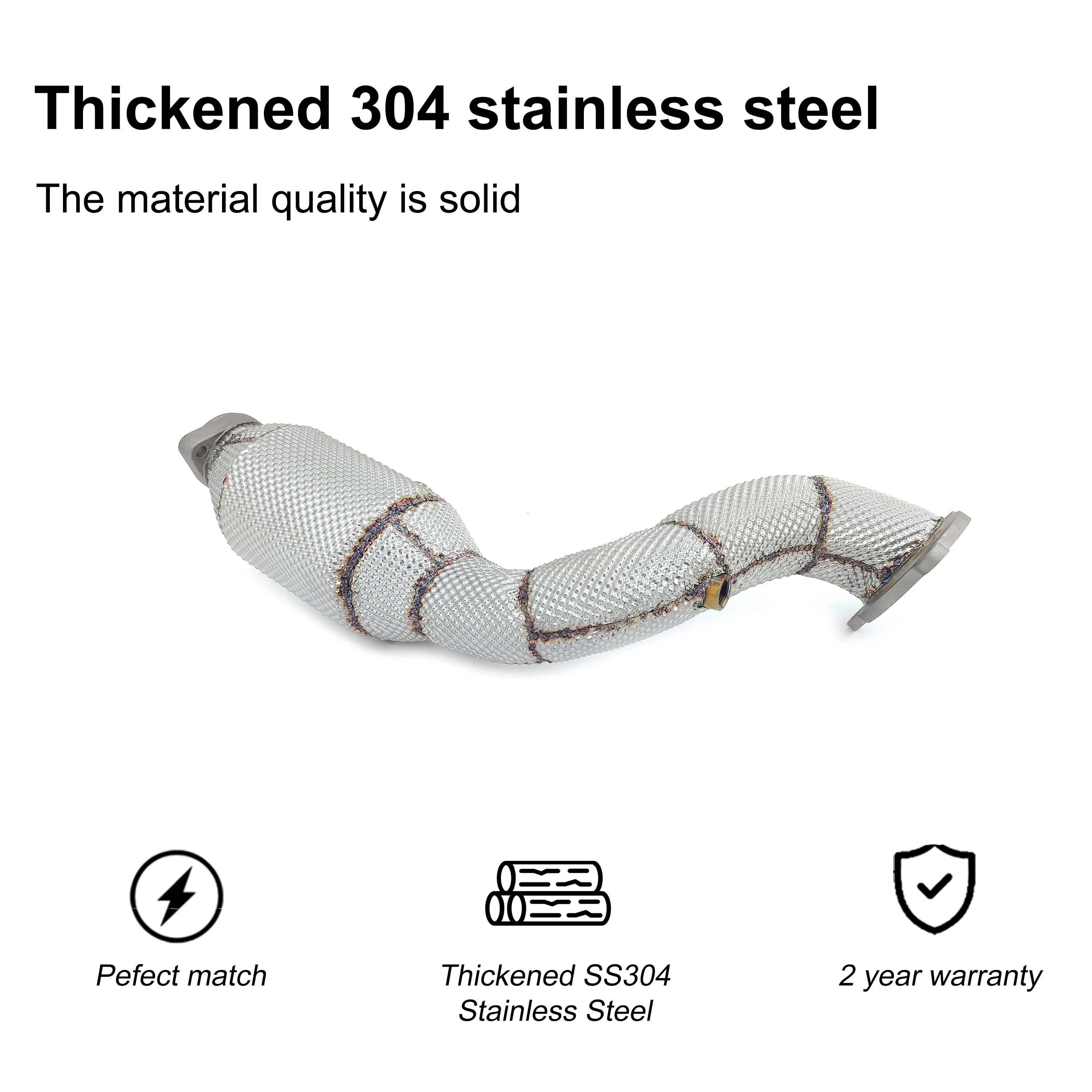 ACE für Mercedes-Benz C180 C200 C250 C260 W204 SUS304 Auspuff High-Flow-Downpipe mit Hitzeschild Hochleistungs-Auspuffrohr – Detail 6