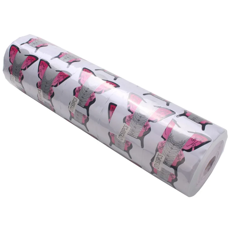 500 Pcs/Roll Butterfly Nail Form Copper Sheet PVC UV Phototherapy Extension Adhesive Stencil Sticker Manicure Tools