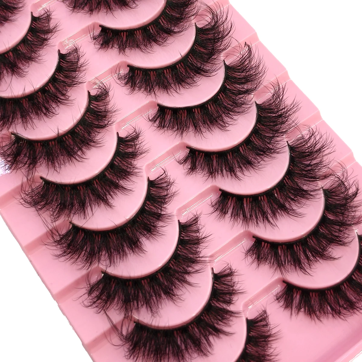 NEU 10 Paar Katzenaugen-Wimpern, flauschige künstliche Nerzwimpern, 8D-Wimpernpackung, dramatische lange, dicke Volumenwimpern, falsche Wimpern – Detail 19