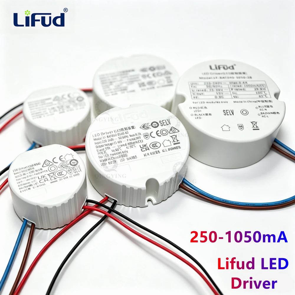 Driver LED Lifud 25-40V, redresseur à commande silicium 250mA 300mA 450mA 500mA 600mA 700mA 750mA 1050mA, alimentation pour luminaire LED