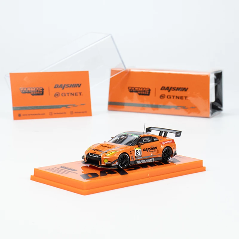 

Tarmac работает 1:64, Игрушечная модель автомобиля, фотомагнитола NISMO GT3, литье под давлением, автомобиль-оранжевый