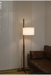 Lámpara de pie Led nórdica Wabi Sabi, pantalla de tela de madera maciza, sala de estar, dormitorio, mesita de noche, decoración del hogar, sofá, esquina, luz de pie