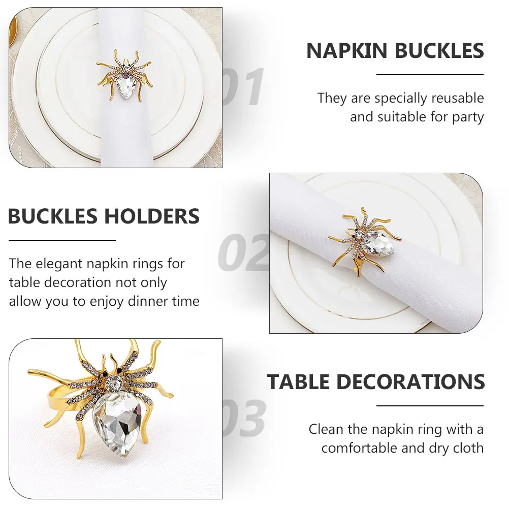 

8 Pcs Napkin Ring Buckle Napkins Rings Festive Autumn Alloy Holder Halloween Holiday