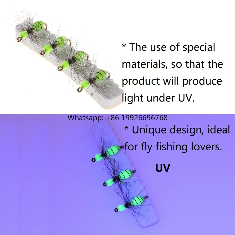 

Wholesale #10 Green Fly Fishing Flies Trout Bass Lures Dry Ant Fly Fishing Lures manufacturer