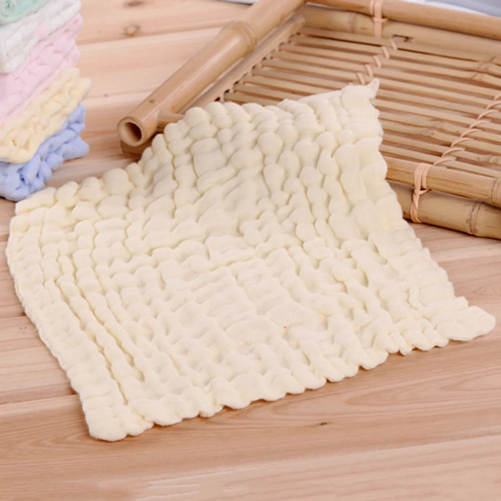 

5 шт., марлевое детское полотенце из чистого хлопка, мягкая впитывающая мочалка, 6-слойное однотонное полотенце для душа зеленого, желтого, белого, розового, синего цвета