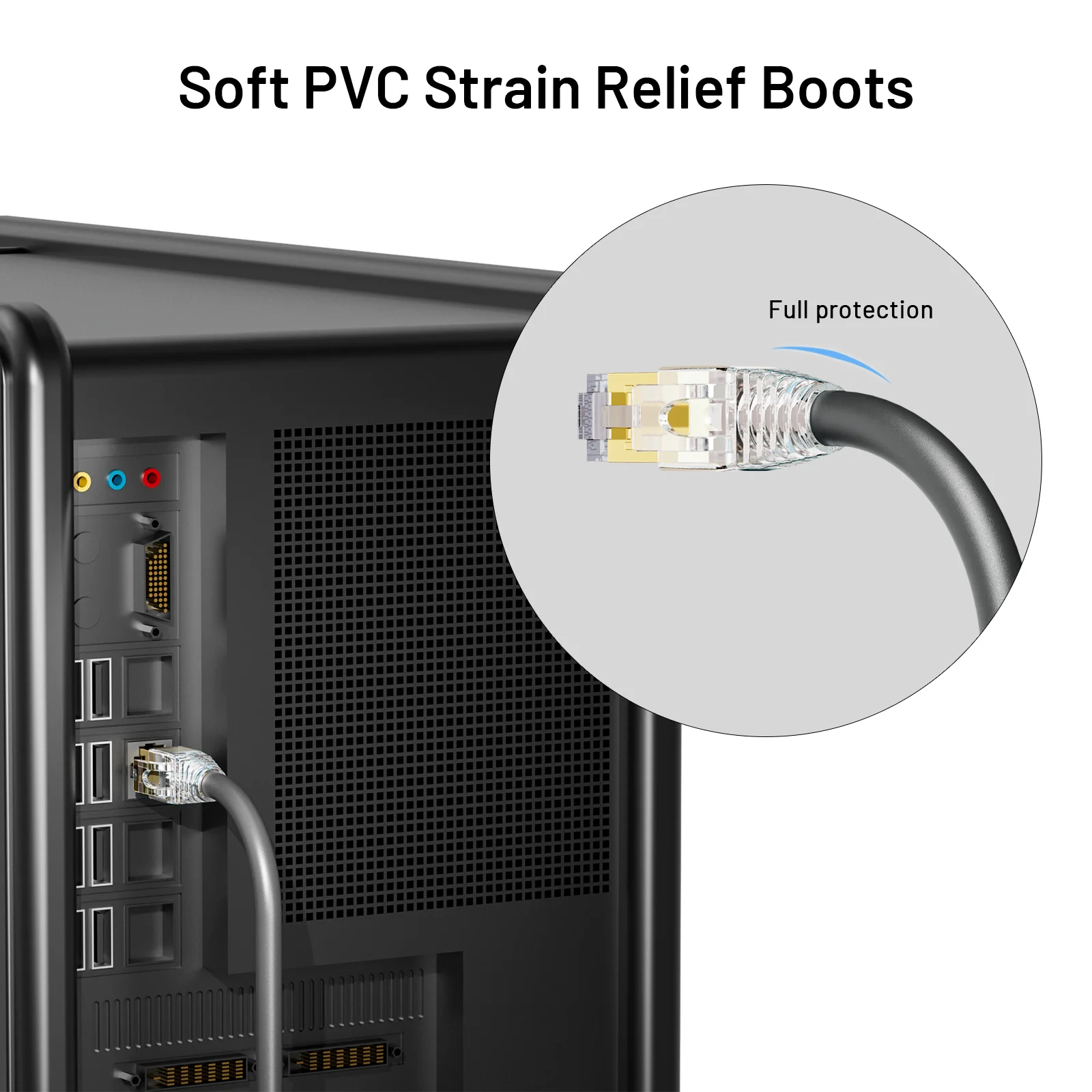 Natalink 100pcs RJ45 CAT7/CAT6a 이더넷 네트워크 케이블 스트레인 릴리프 부츠 케이블 커넥터 플러그 커버 혼합 색상 부드러운 플라스틱