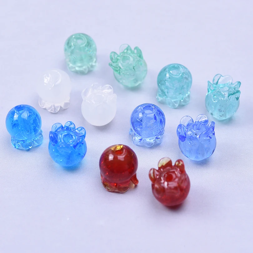 20szt Organizm morski Sześć kolorów Meduza Kropla wody Materiały szklane Koraliki Ręcznie robiony brelok Materiał Lampwork Akcesoria — zdjęcie 2
