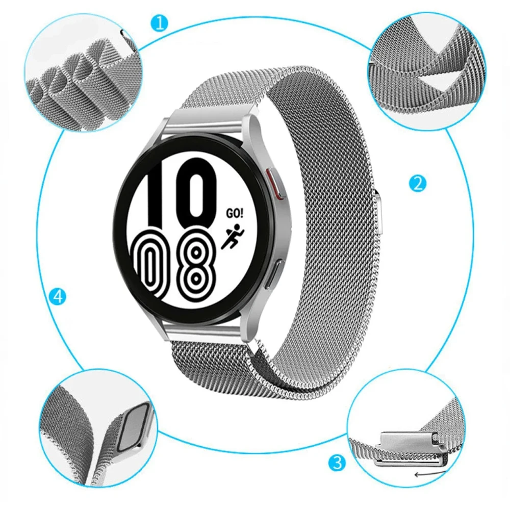 ステンレス鋼の磁気ブレスレット,huami Amazfit用の金属製ブレスレット,22mm