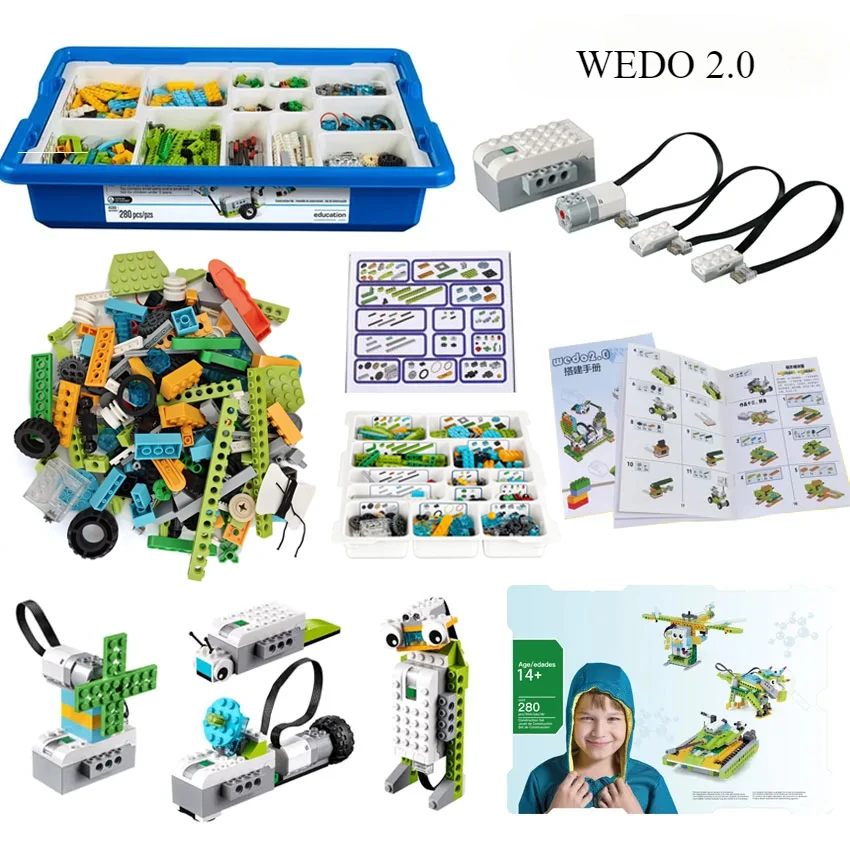 280PCS Parts WeDo 2.0 Robotics Construction Core Set Building Blocks Compatible with 45300 Scratch 3.0 Educational DIY Toys