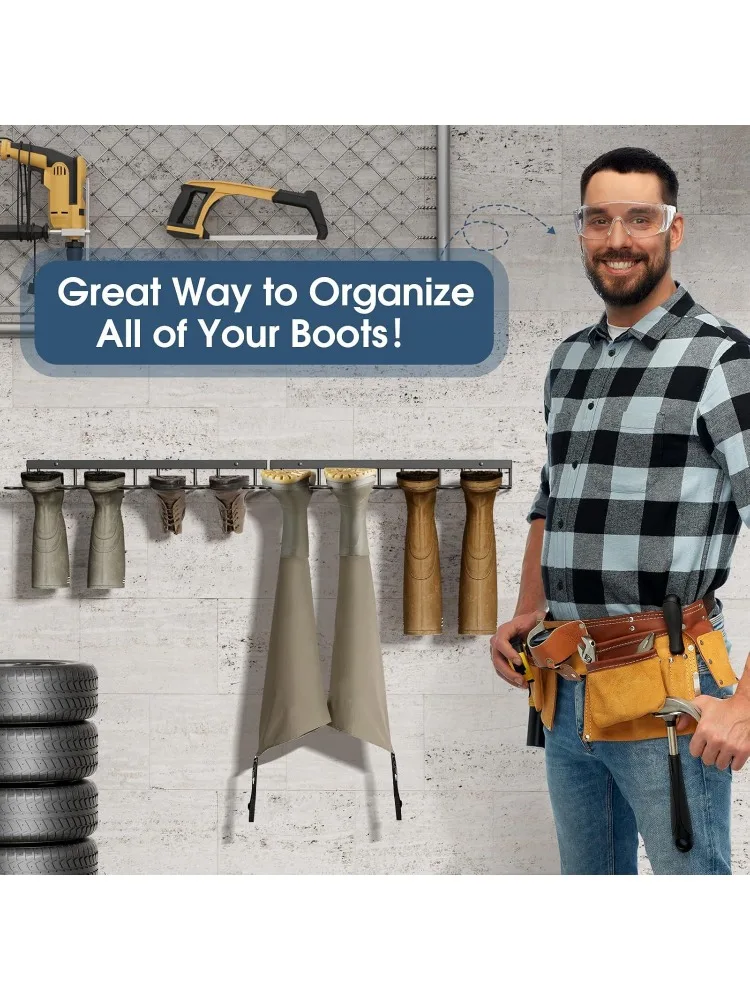 Organisateur de bottes mural – Support métallique robuste pour bottes de cowboy et hautes, parfait pour le rangement d'entrée, de garde et de garage