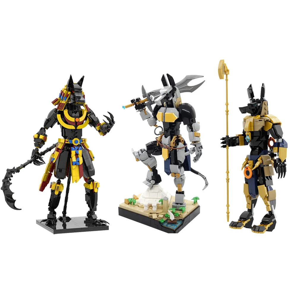 

MOC-112777 Anubis Building Blocks Model Egyptian Pharaoh Desert Grim Reaper Anubis Figure Bricks DIY Assembly Toys Kids DIY Gift