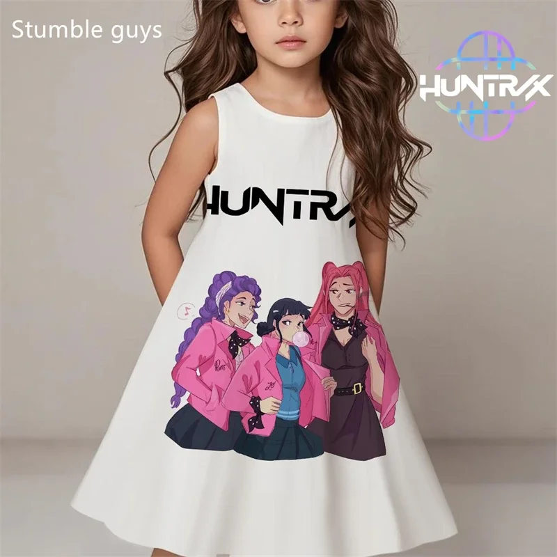 

Kpop Demon Hunters Sundress Summer Girls Kids Fashion Casual Beach Sleepwear