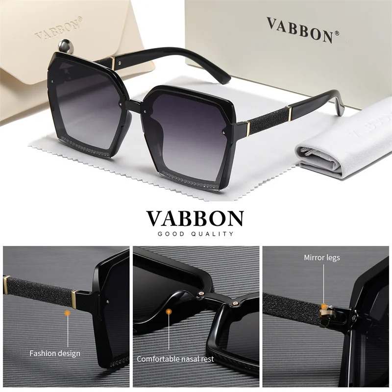 نظارات Vabbon النسائية الجديدة المستقطبة للحماية من الأشعة فوق البنفسجية، نظارات عصرية بإطار كبير للتخسيس في الهواء الطلق للحماية من الشمس، هدية مميزة2236