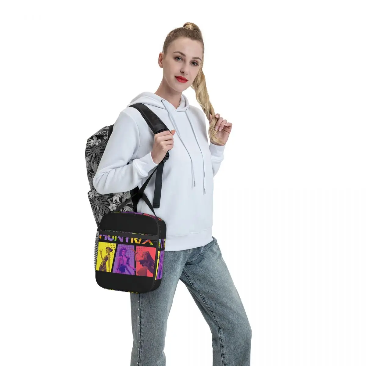 

Huntrix Demon Hunters Squad Lunch Bag Retro Lunch Box For Child Office Portable Zipper Cooler Bag Oxford Thermal Tote Handbags