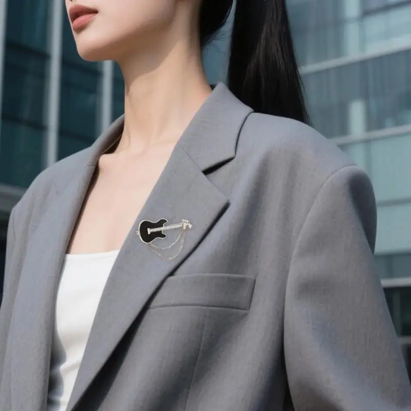 

A52E Unique Brooch Pin Guitar Badge Beautiful Pin Alloy Texture Fashion Accessory Suitable for Clothing and Bag Decorating