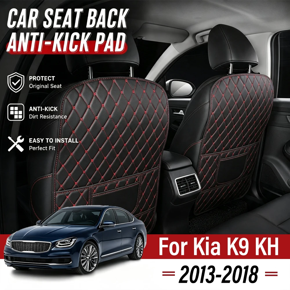 Easy Clean PU Anti Kick Mat Pads For Kia K9 KH 2013-2018 Dirt-Repellent, Two Color Choice, Quick Install Full Coverage