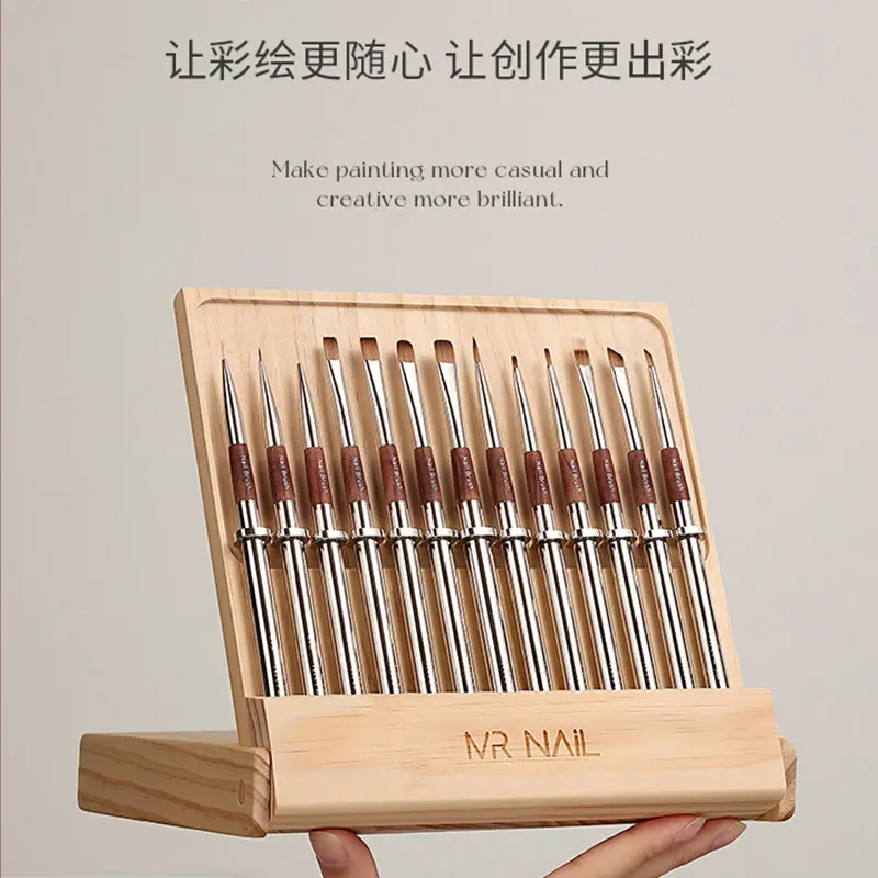 MR NAIL Professional Nail Art Brush Set Large Square Semi-circular Light Therapy Brush Triangular Flower Painting Sweeping Pen
