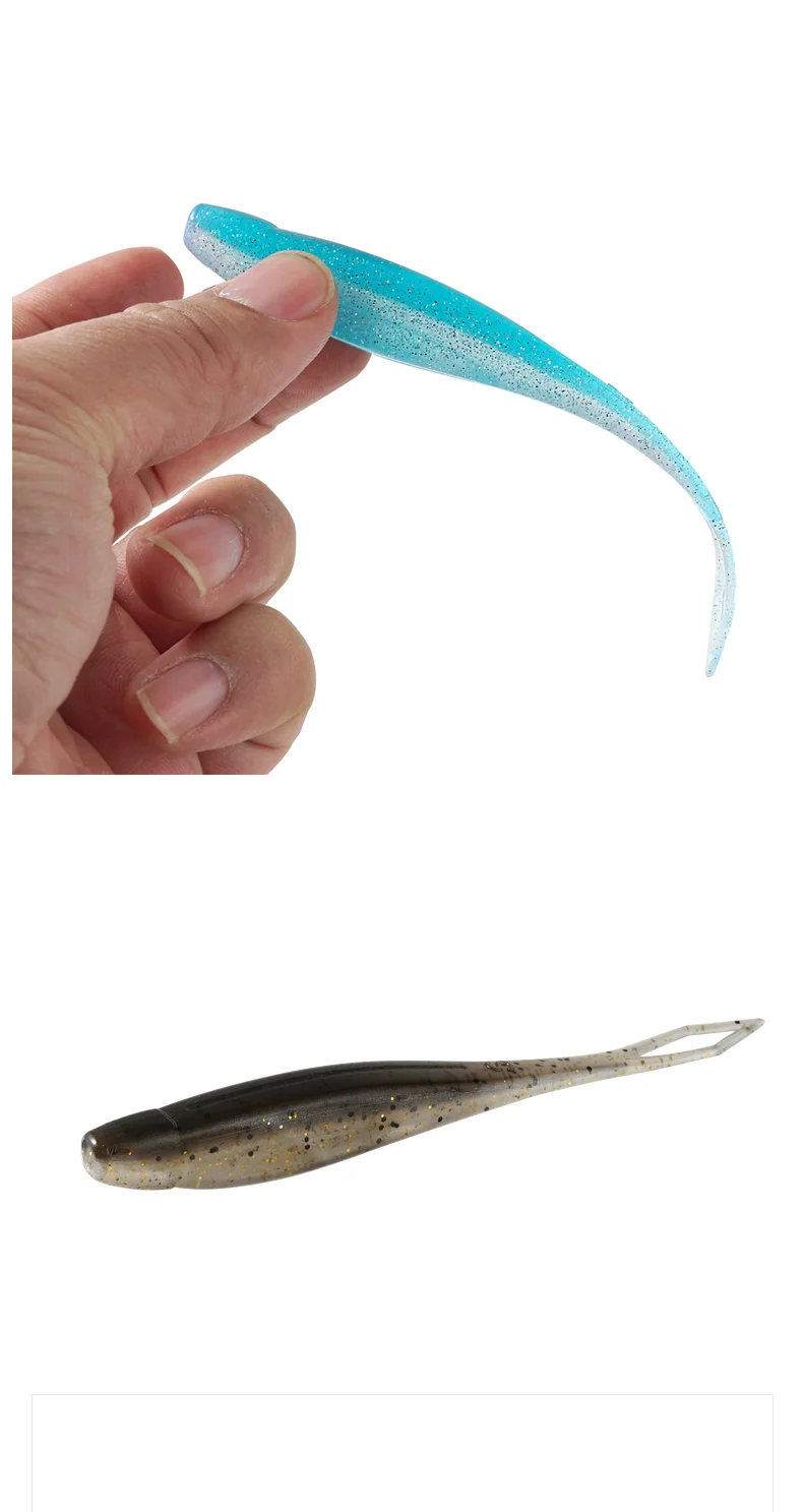 SUNMILE Shad Soft Jerkbait 80mm/120mm TPE Schwimmender Fluke Softbait, Kunstköder für Süß- oder Salzwasserbarsch – Detail 4