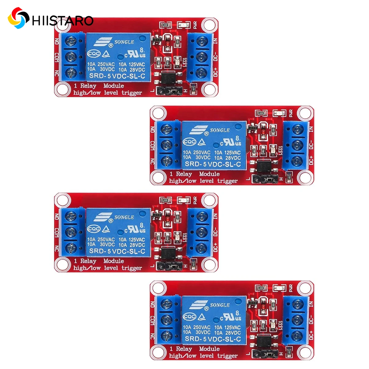 

4Pcs DC 12V Relay Module -1-channel Relay Switch Board with Optocoupler Isolation, High or Low Level Trigger