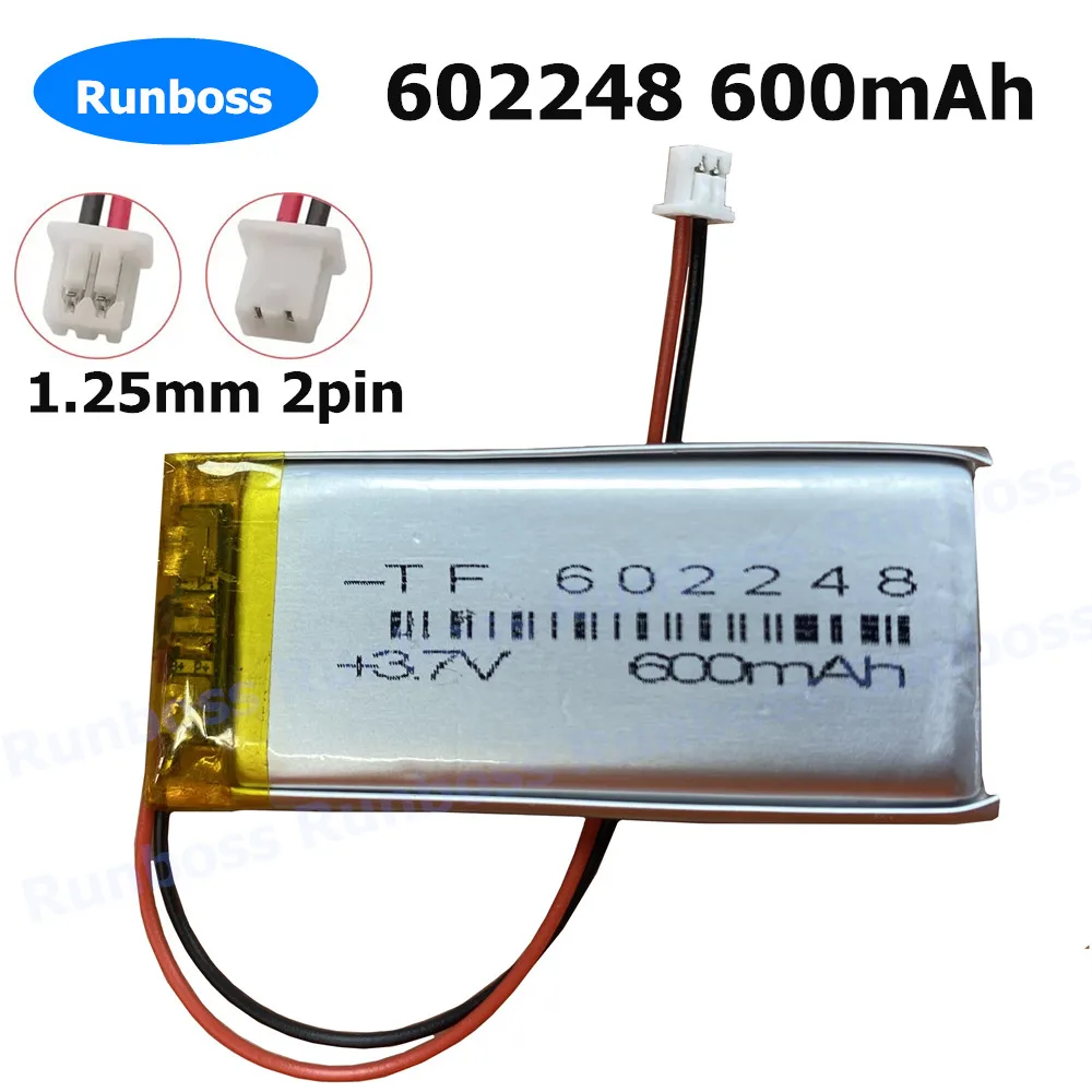 1-10 шт. 3,7 В 602248 602050 602048 1,25 мм 2P литий-полимерный аккумулятор для MP3/4 GPS, вождения, рекордер, светодиодный светильник, динамик, игрушка, портативный DVD