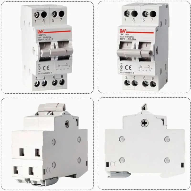 40A MTS مفتاح نقل يدوي مزدوج الطاقة قاطع دائرة التعشيق